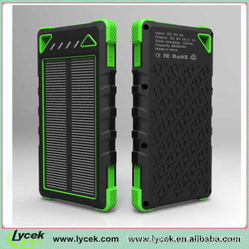 8000mah waterproof solar power bank,solar cellphone charger